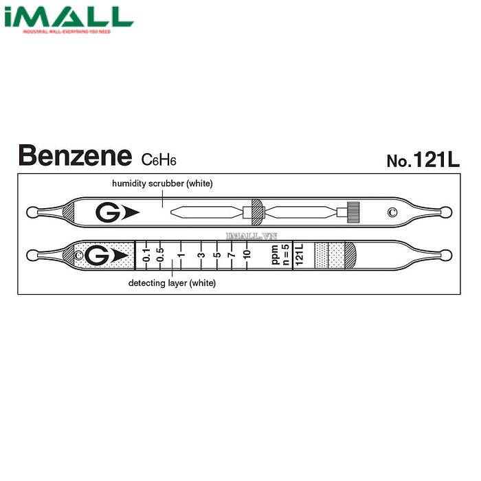Ống dò đo nhanh Benzen C6H6 Gastec 121L  (0,1 ~ 65 ppm)0