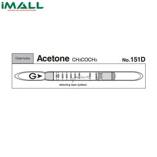 Ống Dosl thụ động Acetone CH3COCH3 Gastec 151D (5 ~ 1500 ppm)0