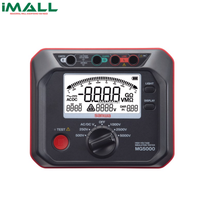 Máy đo điện trở cách điện SANWA MG5000 (250/500/1000/2500/5000V, 2TΩ)
