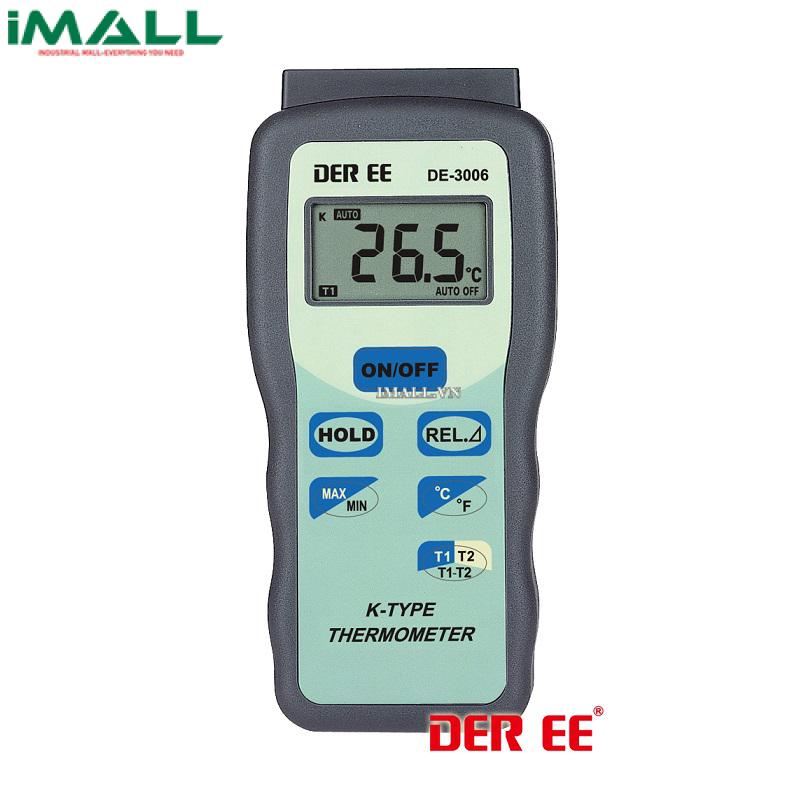 Máy đo nhiệt độ tiếp xúc kiểu K DER EE DE-3006 (2 kênh)