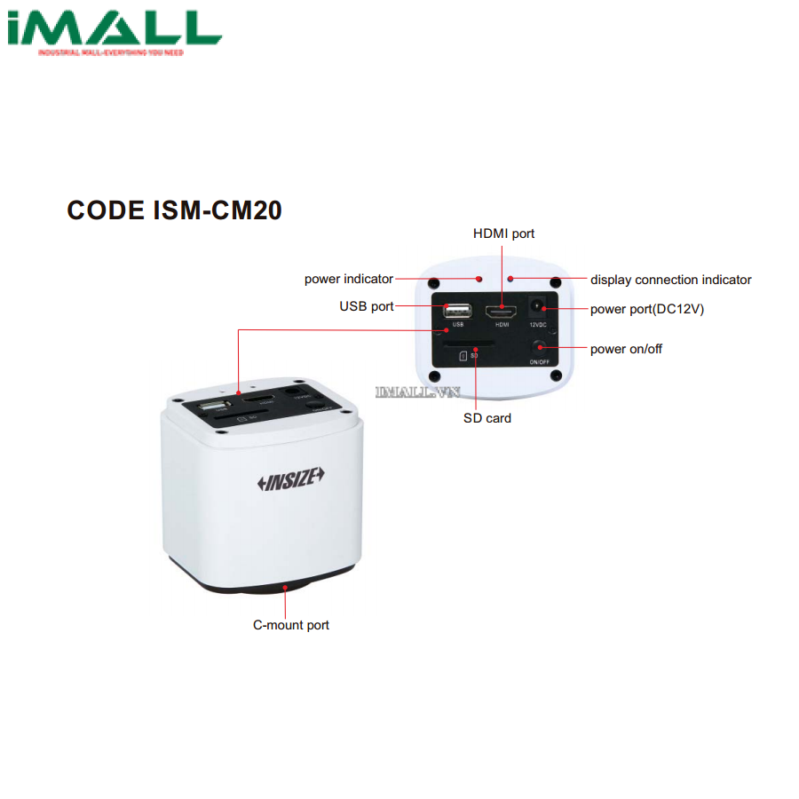 Camera kĩ thuật số dùng cho kính hiển vi INSIZE ISM-CM20 ( 1/2.8" CMOS)0