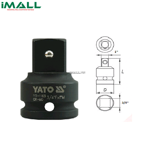 Đầu chuyển tuýp hệ inch Yato YT-1168 (3/4"-1")0