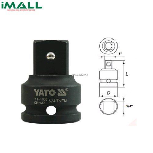 Đầu chuyển tuýp hệ inch Yato YT-1168 (3/4"-1")