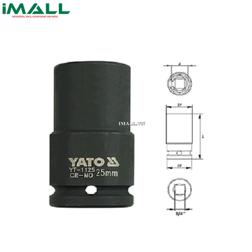 Khẩu mở ốc bulông loại dài Yato YT-1125 (3/4", 25mm)