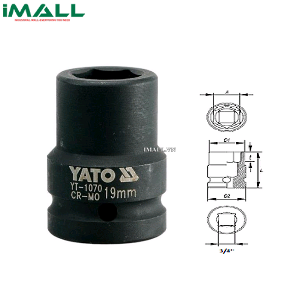 Khẩu mở ốc cho súng Yato YT-1070 (3/4", 19mm)0