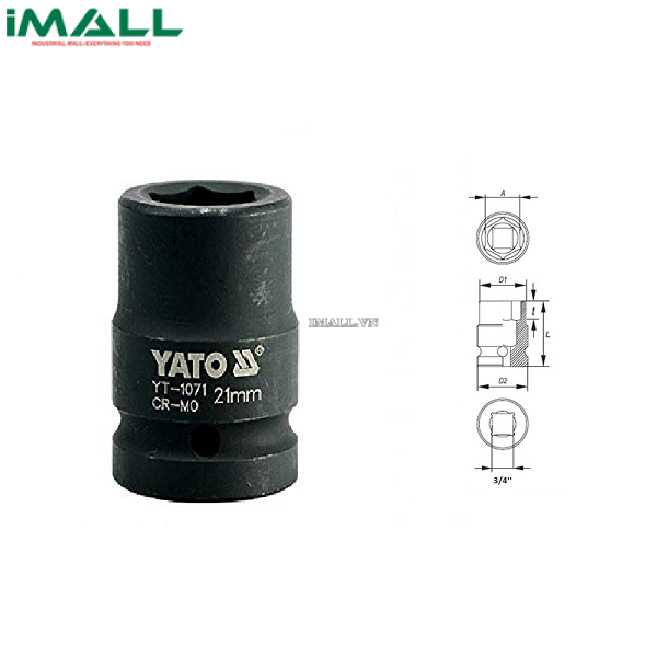 Khẩu mở ốc cho súng Yato YT-1071 (3/4", 21mm)