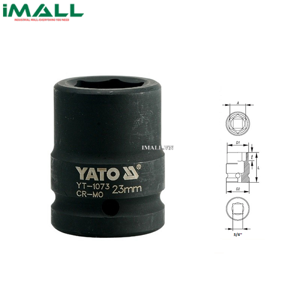 Khẩu mở ốc cho súng Yato YT-1073 (3/4", 23mm)