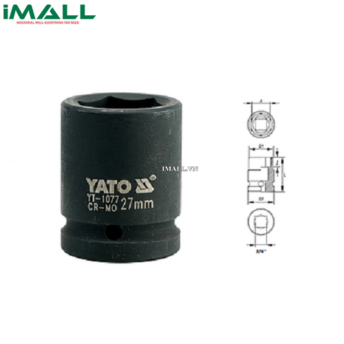 Khẩu mở ốc cho súng Yato YT-1077 (3/4" , 27mm)