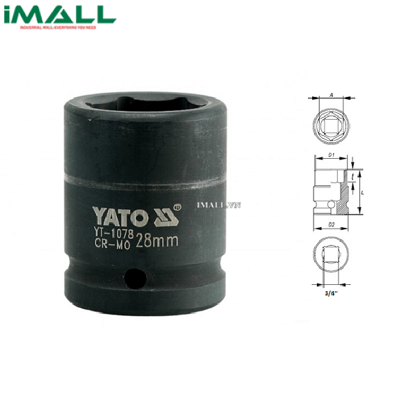 Khẩu mở ốc cho súng Yato YT-1078 (3/4", 28mm)0