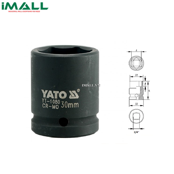 Khẩu mở ốc cho súng Yato YT-1080 (3/4", 30mm)