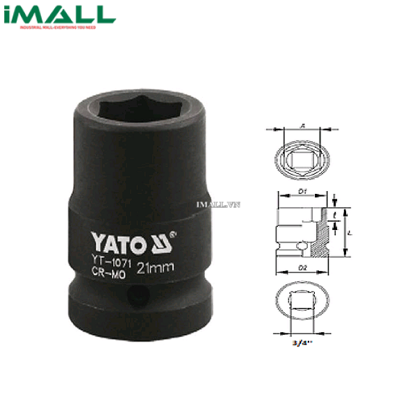 Khẩu mở ốc cho súng Yato YT-1081 (3/4", 18mm)
