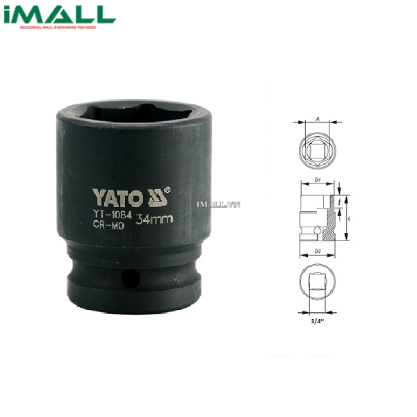 Khẩu mở ốc cho súng Yato YT-1084 (3/4", 34mm)0