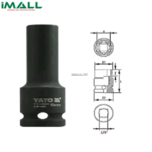 Khẩu tuýp vặn dài Yato YT-1030 (1/2", 10mm)0