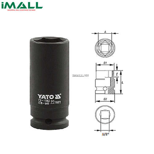 Khẩu tuýp vặn dài Yato YT-1033 (1/2", 13mm)0