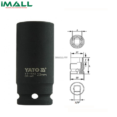 Khẩu tuýp vặn dài Yato YT-1043 (1/2", 23mm)