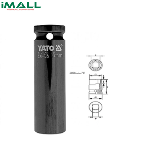 Tuýp mở ống bu lông dài chống trượt Yato YT-1588 (1/2", 10mm)