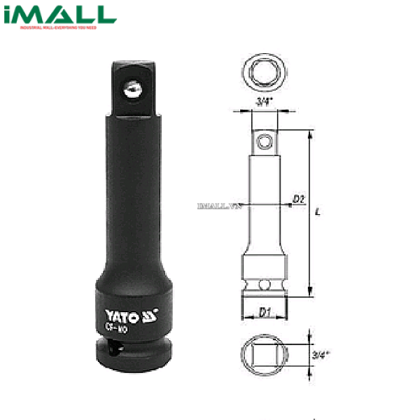 Đầu nối hệ inch Yato YT-1162 (3/4", L=250mm)0