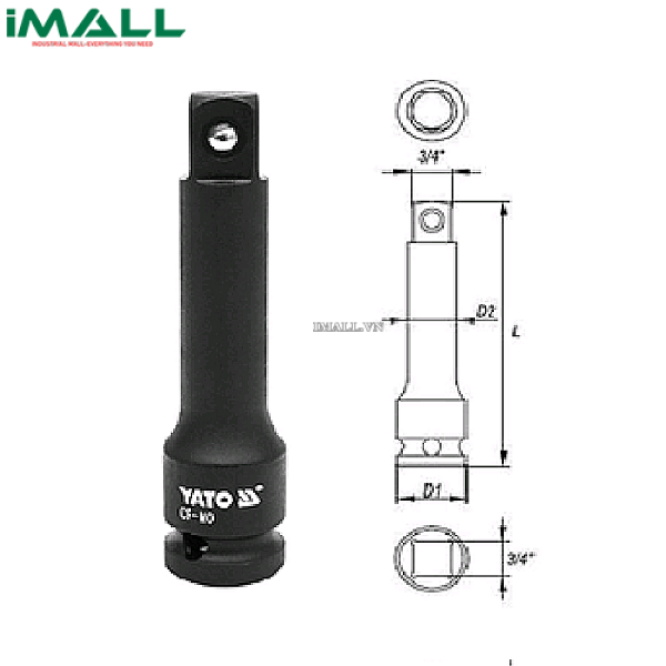 Đầu nối hệ inch Yato YT-1163 (3/4", L=330mm)0