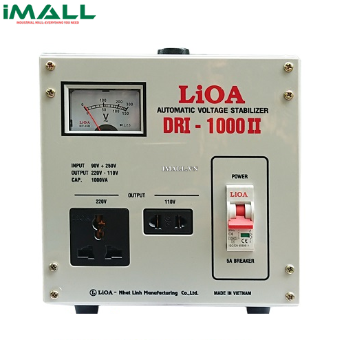 Ổn áp 1 pha Lioa 1KVA DRI 1000II (Dải điện áp đầu vào 90V - 250V)0