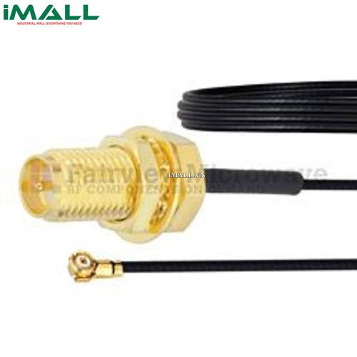 Cáp RP SMA Female Bulkhead- WMCX 1.6 Plug Fairview FMCA1021 (0.81mm Coax; 6 GHz )0