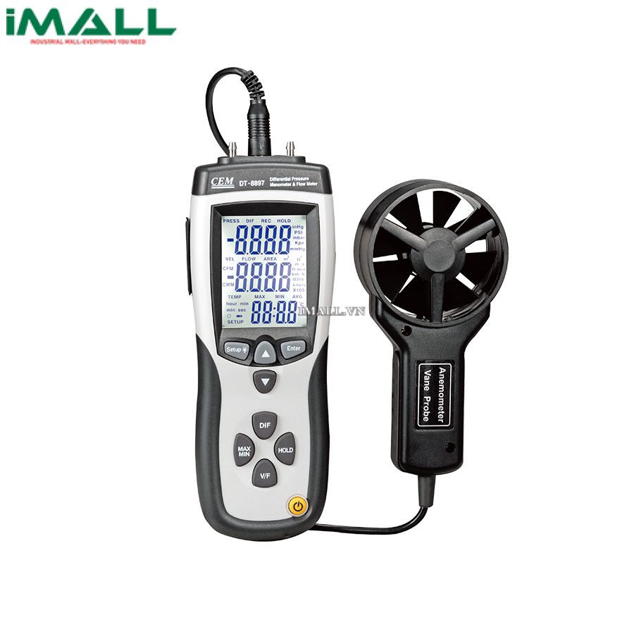 Máy đo áp suất chênh lệch và lưu lượng dòng khí CEM DT-8897H (2.000Psi, 0.1～25m/s)0