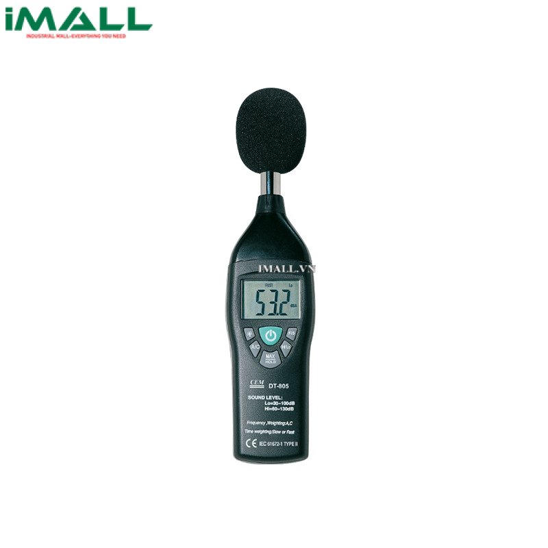 Máy đo độ ồn CEM DT-805 (Lo: 30~100dB, Hi: 60~130dB; ±1.4dB)0