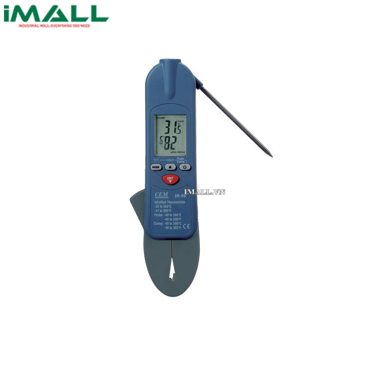 Máy đo nhiệt độ bằng hồng ngoại, bằng que điện trở nhiệt và kìm kẹp CEM IR-99 (-35℃ - 260℃)0