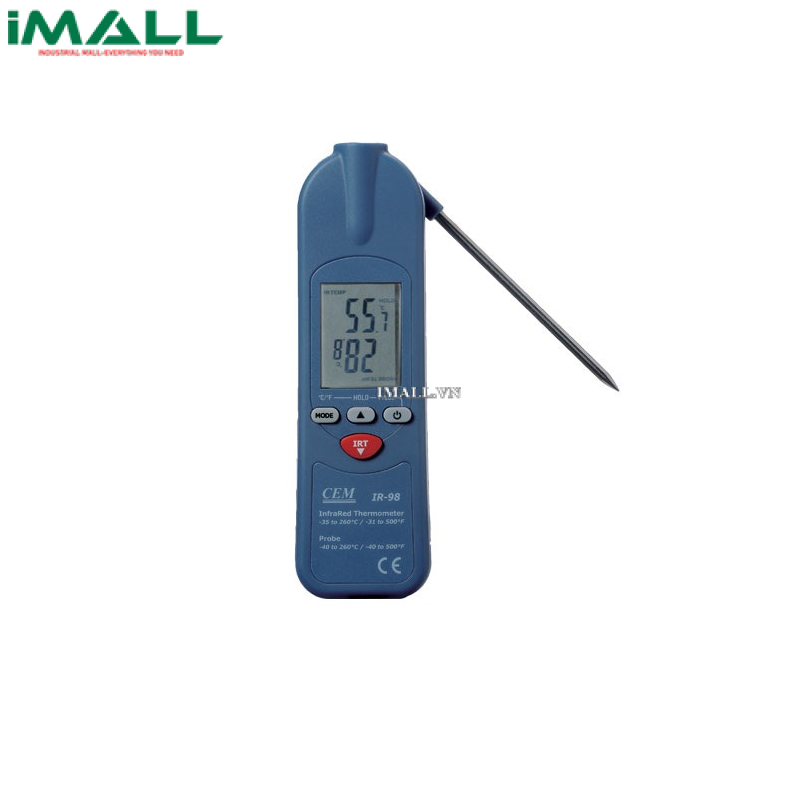 Máy đo nhiệt độ bằng hồng ngoại và que điện trở nhiệt CEM IR-98 (-35℃ - 260℃)0