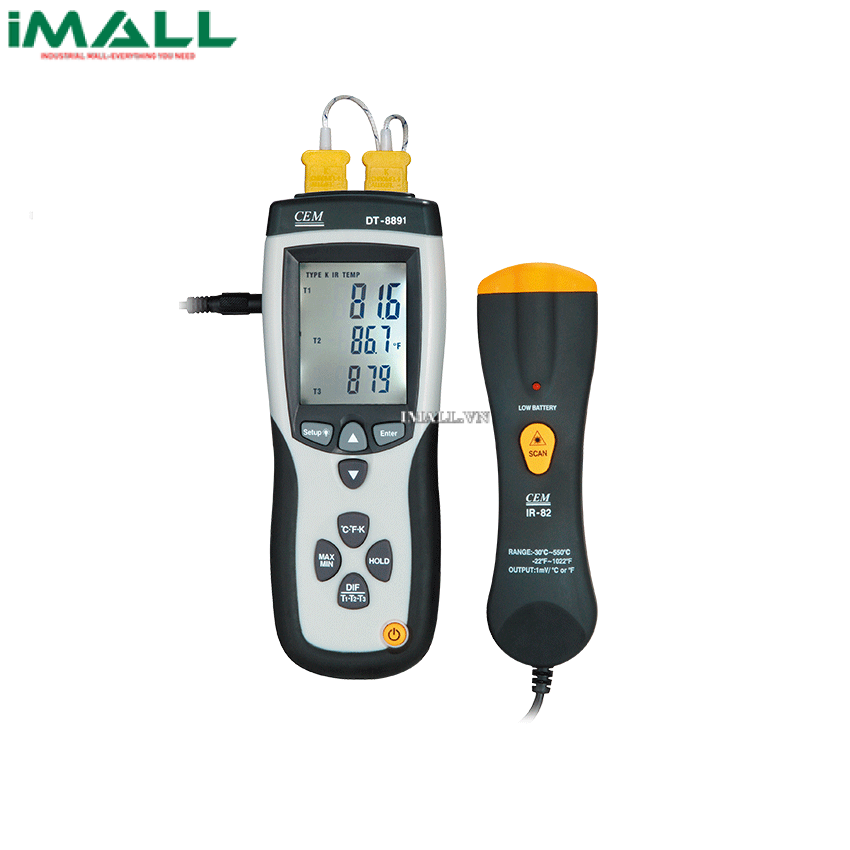 Máy đo nhiệt độ cặp nhiệt CEM DT-8891A (Type K, double inputs)0