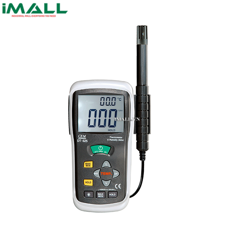 Máy đo Nhiệt độ & Độ ẩm CEM DT-615 (0-100%RH, -20℃-1000℃ Type K)0