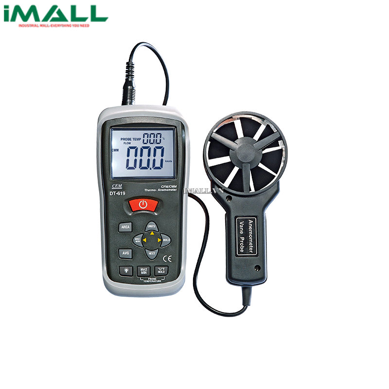 Máy đo nhiệt độ, lưu lượng, tốc độ gió CEM DT-620 (0.4~30m/s, -20~260°C IR temp., CFM/CMM: 0-999900)
