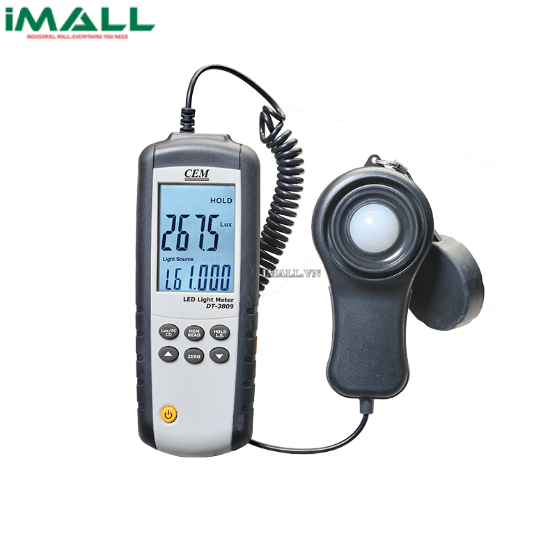 Thiết bị đo cường độ ánh sáng LED CEM DT-3809 (40~400,000 Lux)
