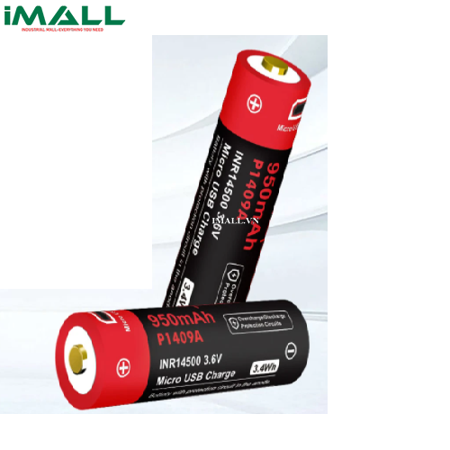 PIN SẠC VAPCELL P1409A DUNG LƯỢNG 950MAH CỔNG SẠC USB0