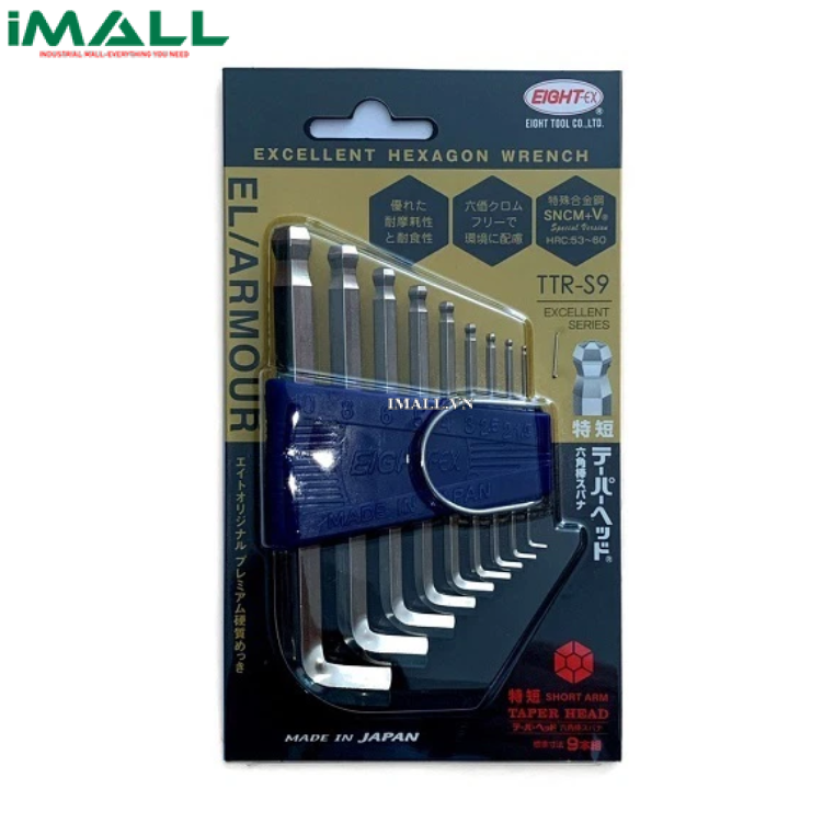 Bộ lục giác chìm EIGHT TTR-S9 (9 cái, 1.5mm~10mm)0