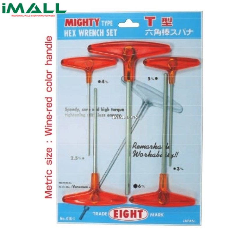 Bộ lục giác chữ T EIGHT 018-1 (5 cái, 2.5mm~6mm)0