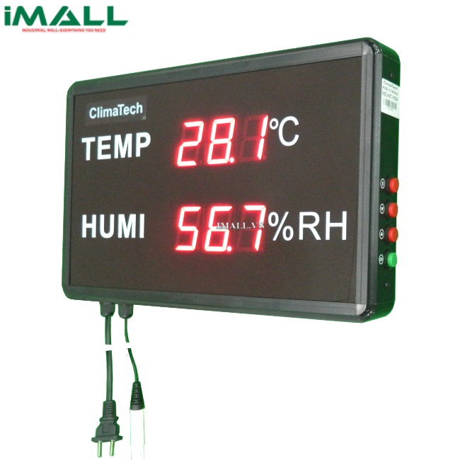 Đồng hồ nhiệt ẩm hiện số lớn CLIMATECH CT-85100LD (395 x 255 x 50 mm)