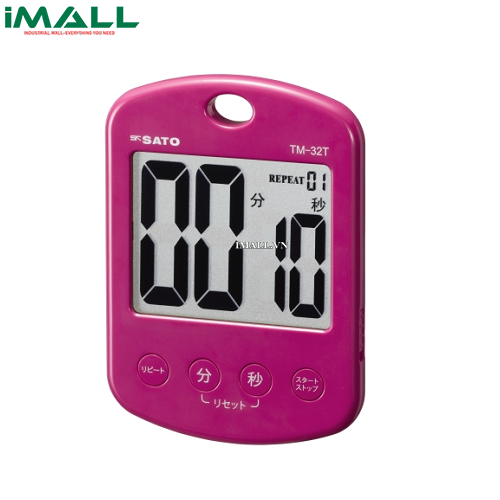 Đồng hồ bấm giờ có lặp lại skSATO TM-32T (P) Pink (10 giây~99 phút 59 giây)