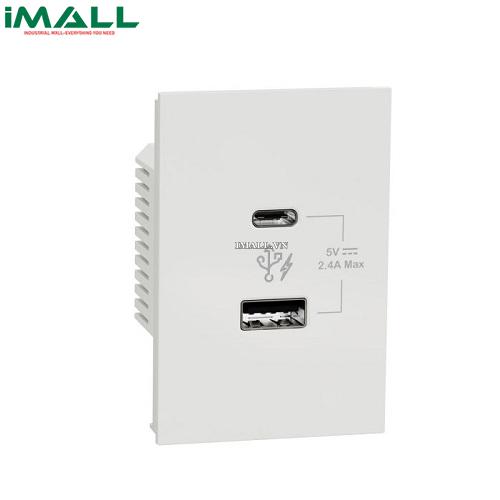Ổ sạc USB type A+C 2.4A size 2S Schneider M3T_USB2_WE0