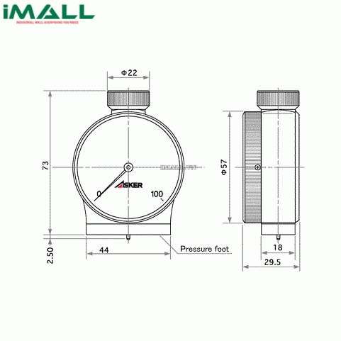 Đồng hồ đo độ cứng cao su ASKER Type A (550~ 8050 mN)0