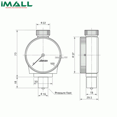 Đồng hồ đo độ cứng cao su ASKER Type EL (550~8050 mN)0