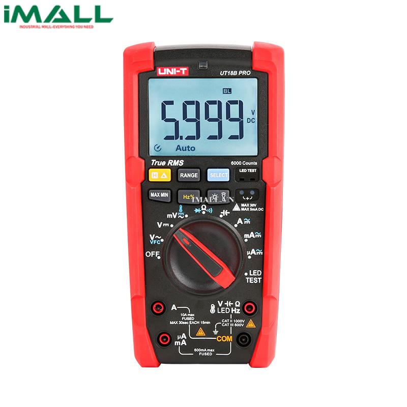 UNI-T UT18B PRO True RMS Digital Multimeter (True RMS, 1000V AC/DC, -55～500.0°C)