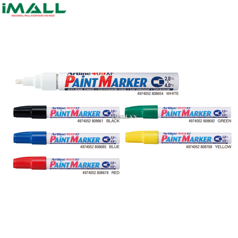 Bút sơn công nghiệp màu đen Artline 409XF PAINT MARKER EK-409XF (2.0~4.0mm)0