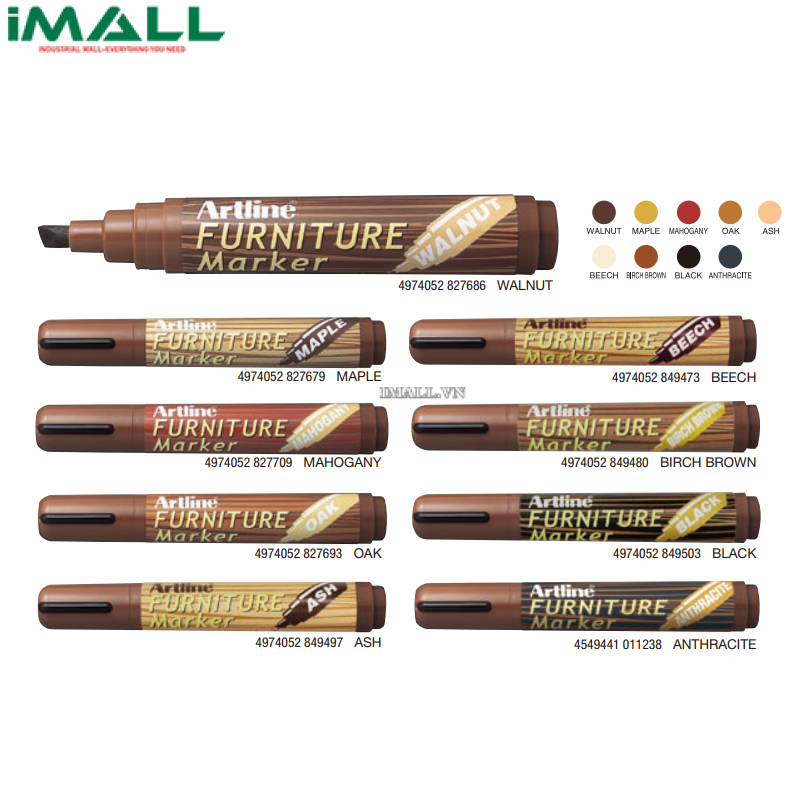 Bút sơn gỗ PU Artline 95 FURNITURE Marker EK-95 (2.0 ~ 5.0 mm)0