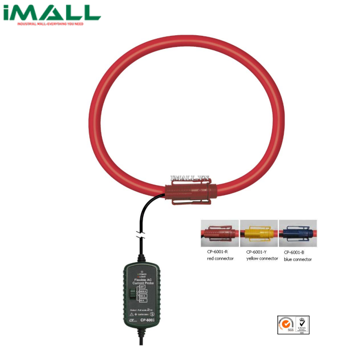 Dây kẹp đo dòng điện AC LUTRON CP-6001-R (6000A, màu đỏ, nguồn ngoài)