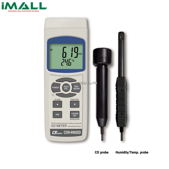 Máy đo CO, nhiệt độ độ ẩm LUTRON COH-9902SD (0 ~ 1,000 ppm)
