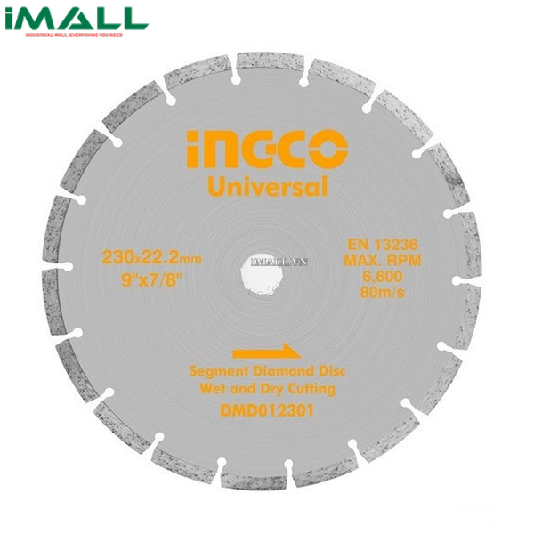 Đĩa cắt gạch khô INGCO DMD012301 (230(9")x22.2mm)