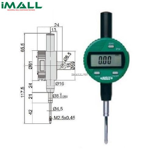 Đồng hồ so điện tử chống nước INSIZE 2115-251 (25.4mm/0.001mm)0