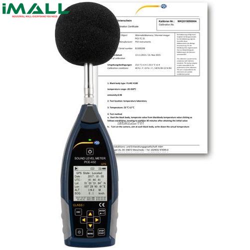 Máy đo độ ồn ghi dữ liệu (22~136db (A), kèm Certificate ISO) PCE 432-ICA