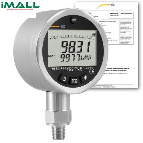 Đồng hồ đo áp suất (0 ... 145 psi, 0 ... 10 bar;  kèm Certificate ISO) PCE-DPG 100-ICA
