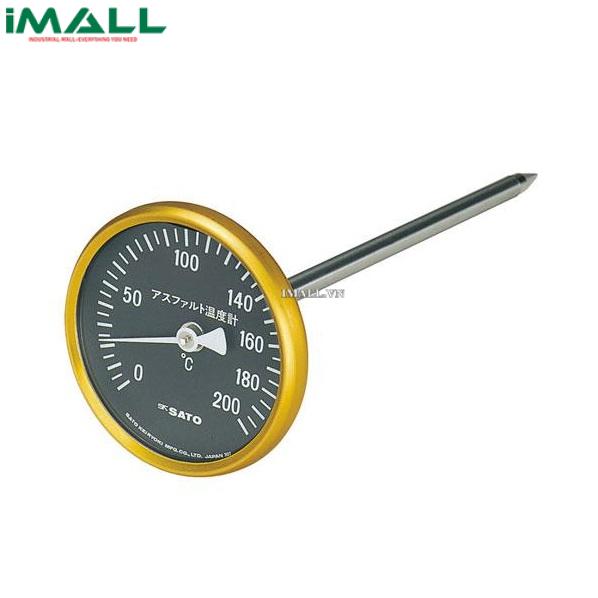 Đồng hồ đo nhiệt độ lưỡng kim skSATO 2150-10 (0~200°C, mặt hiển thị đen)